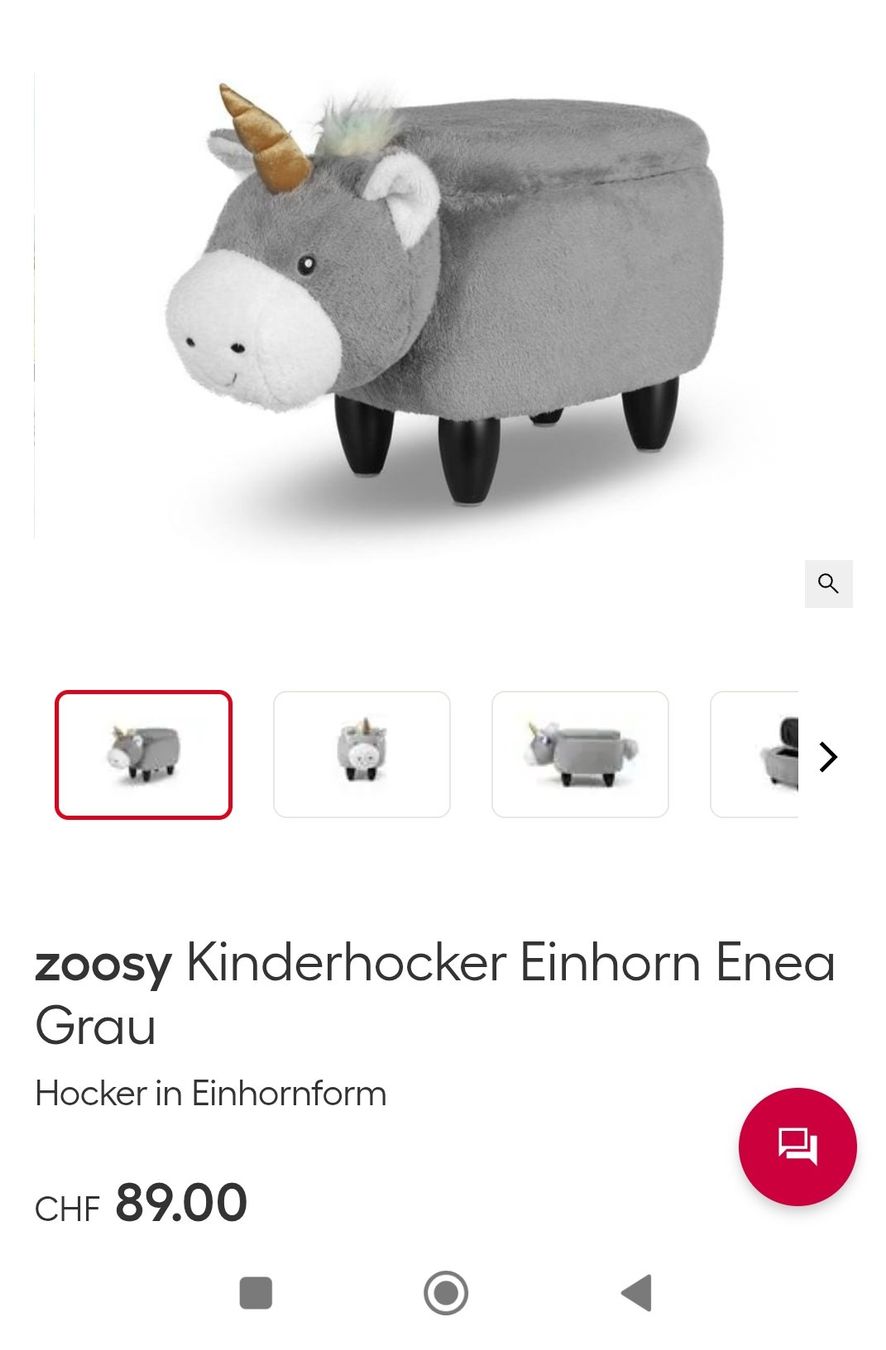 Tabourets: Neuer Zoosy Tierhocker Einhorn Enea – Neuf avec emballage d'origine à Rüthi (Rheintal) par Balty 1