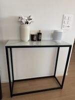 Konsolentisch Metall Glasplatte Marmoroptik Guter Zustand