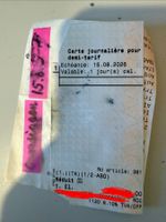 Carte journalière demi-tarif 1e classe avant 15.08 cff sbb
