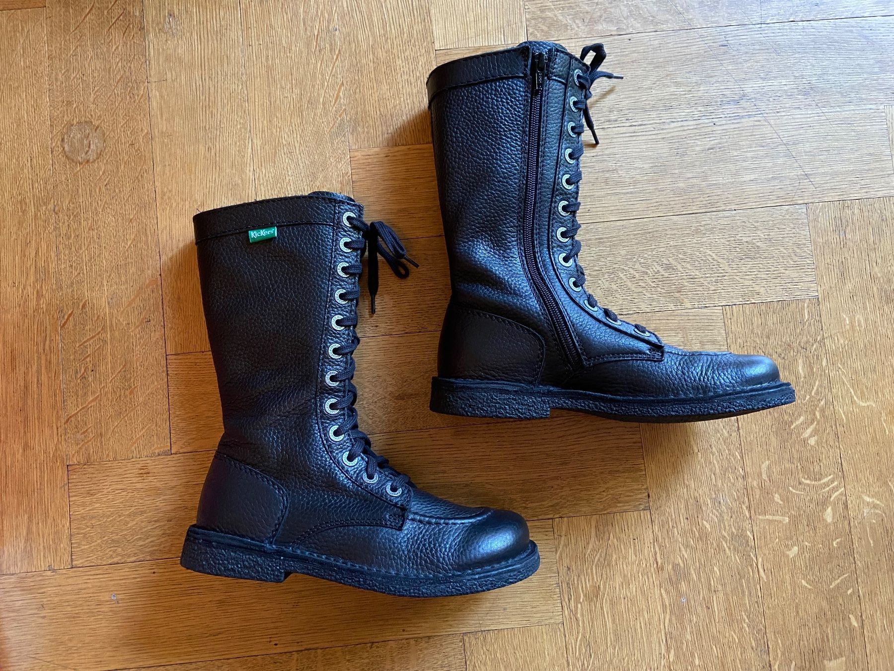 Bottes montantes Kickers en cuir noir, pointure 37 (Gebraucht) in ...
