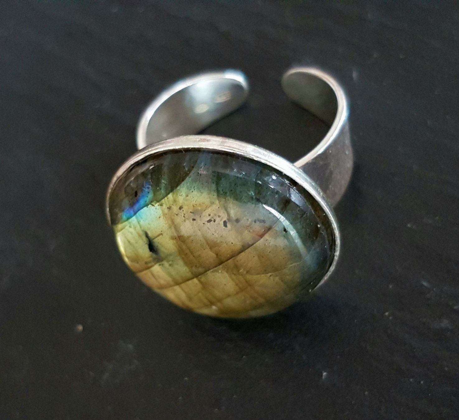 Ringe: Bague Labradorite et argent 925 Taille réglable – Neu und originalverpackt aus Veyrier von Leilazizou
