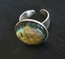 Bague Labradorite et argent 925 Taille réglable