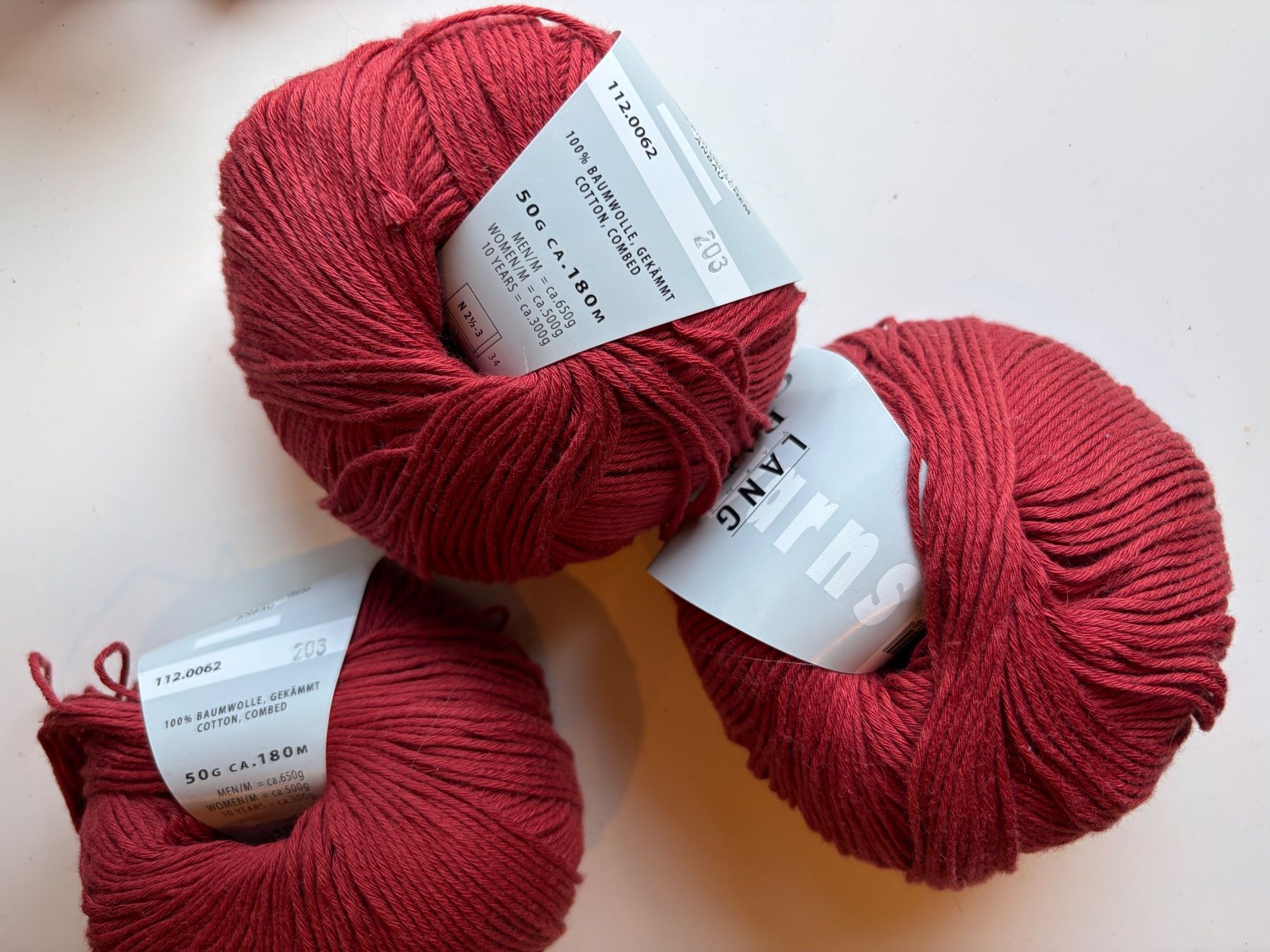 Lang Yarns Lana: 3 KnäuelBaby Cotton Langyarns – Usato da Büsserach venduto da bor_s88m 1