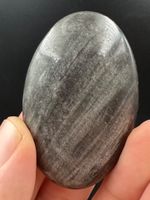 Silber Obsidian Handschmeichler Heilstein