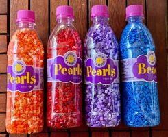 4 Flaschen "Pearls" Bügelperlen, Total ca 13000 Perlen