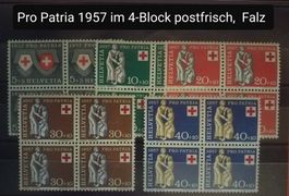 3527) 1957, Pro Patria im 4-Block Postfrisch, Falz Kt. 41.-
