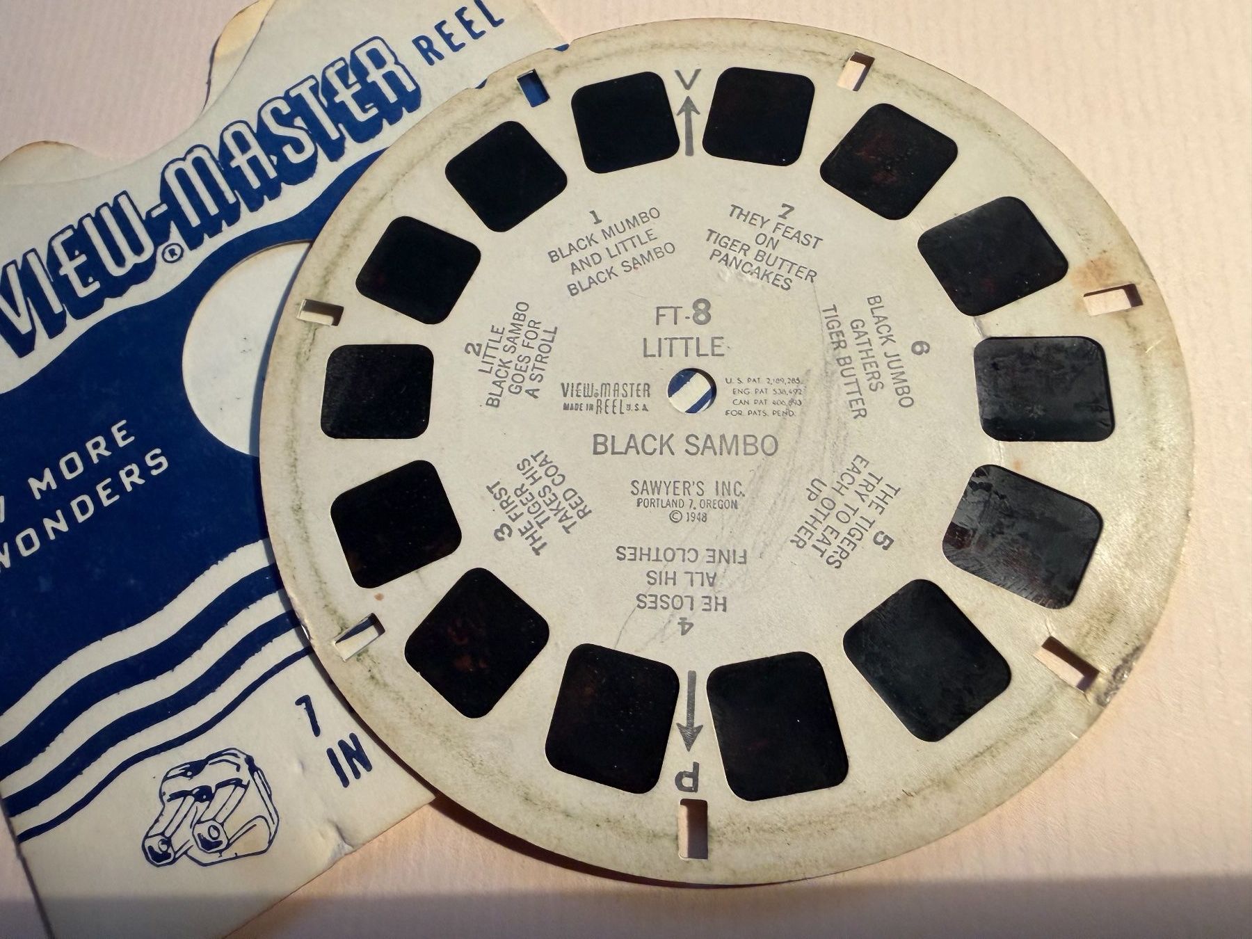 View-master Giocattoli: View-Master 3D: Nr. FT 8 Little Black Sambo – Usato da Tegerfelden venduto da siebenmacky