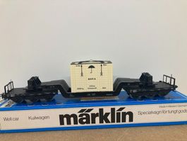 Märklin H0 Tiefladewagen 4618 m. Bahia Kiste Schwerlast DB