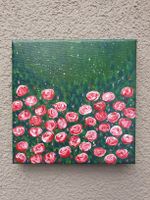 Unique Acrylic Painting "Pink Roses" on Canvas