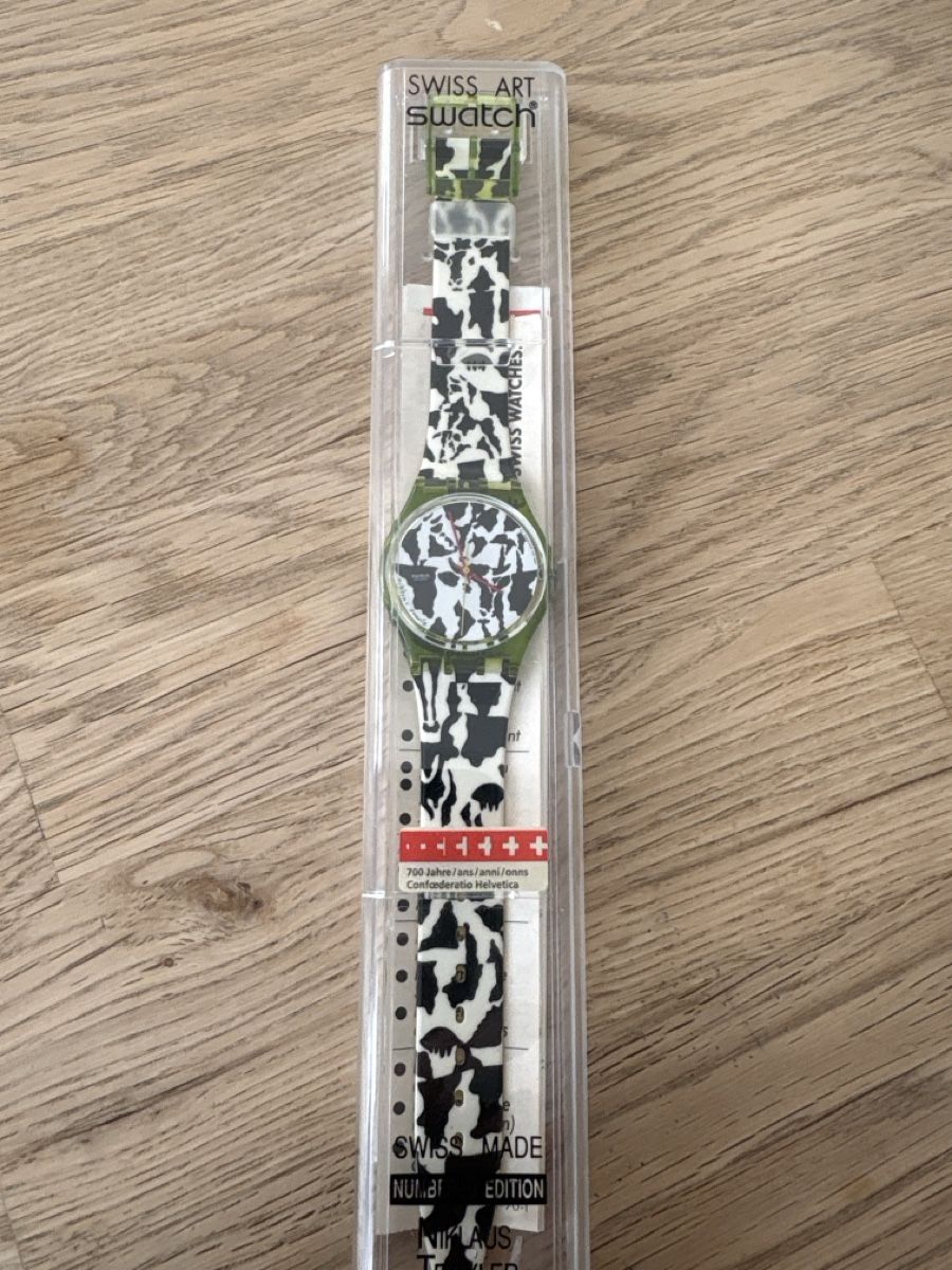 Swatch Art Special Uhr, Kuh-Design, neuwertig & selten! (Neu und ...