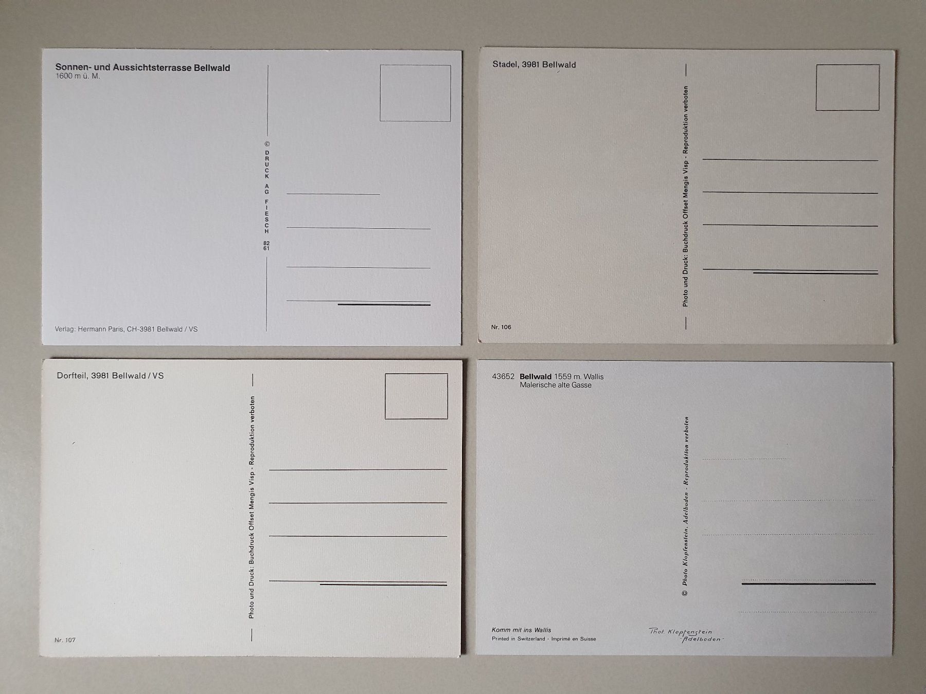 Cartes postales: 4 ältere Postkarten - Stadel in Bellwald VS – Neuf (Voir description) à Stilli par Mos1 1