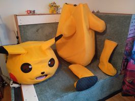 Pikachu Maskottchen Kostüm gelb gebrauchter Zustand