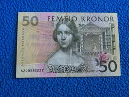 50 Schwedische Kronen Geldschein - Jenny Lind - Rarität