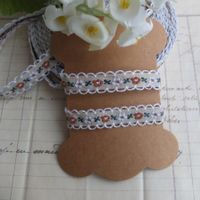 Stoff Band Blumen beige Broderie ruban en tissu 4M