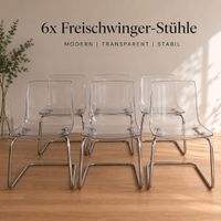 6x moderne Freischwinger-Stühle – transparent – guter Zustan