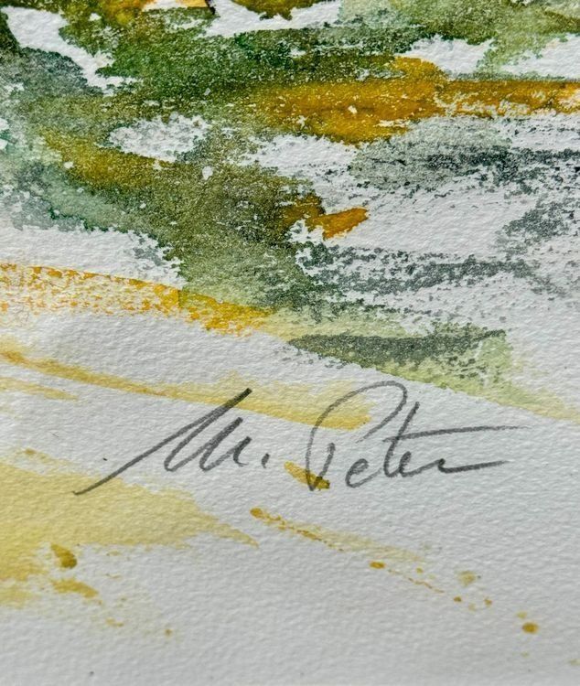 Dipinti: Marlene Peter <<Prächtiger Hahn>>- original Aquarell – Usato da Hinwil venduto da Grossformat 2