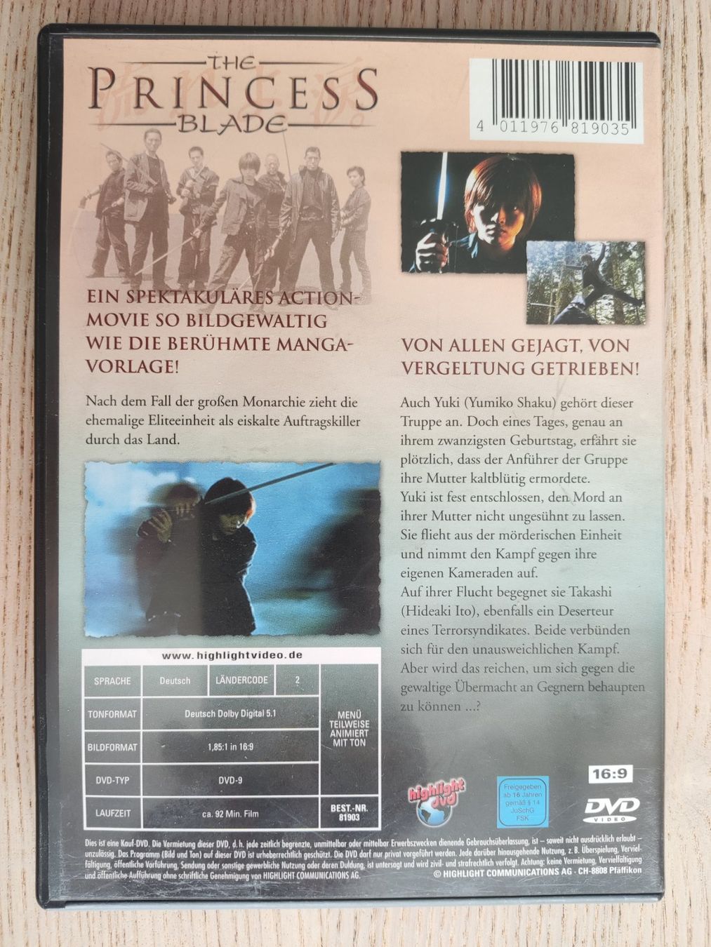 Tutti i DVDs: The Princess Blade – (DVD/2001) – Usato da Schaffhausen venduto da philscardstore 1