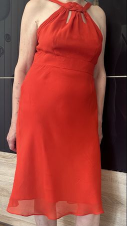 Robe HOBBS orange taille 12 soie 100% bon état