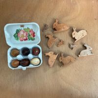 Kleine Holzeier Ostereier Ostern Deko Hasen