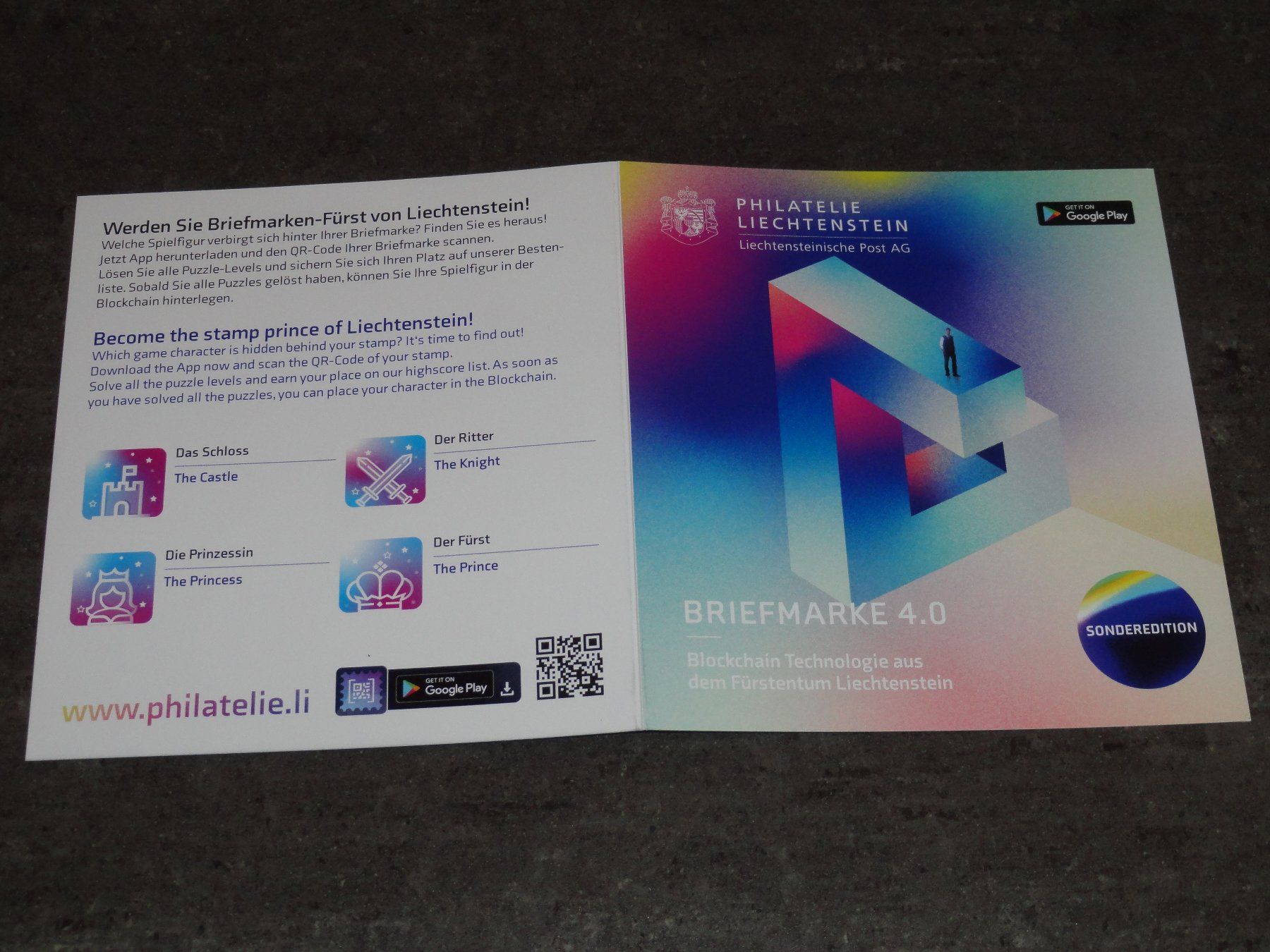 Tutti i francobolli: Sonderedition CRYPTO 4.0 WEITBLICK Liechtenstein: RITTER – Usato da Dagmersellen venduto da dribbeldrago10 6