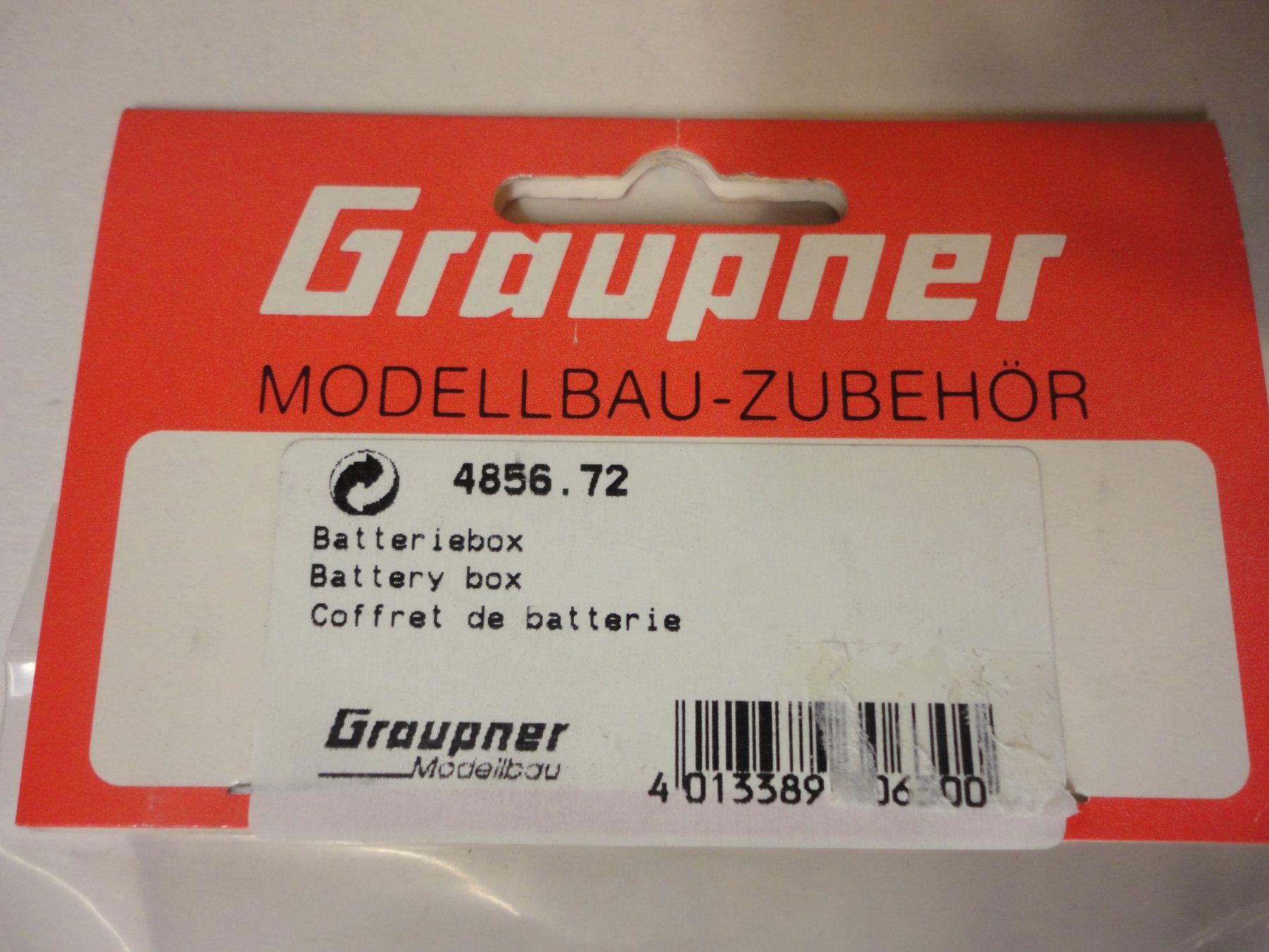 Graupner RC Modellbau: Graupner Batteriebox 4856.72 Modellbau NEU – Neu und originalverpackt aus Horgen von RcModell 1