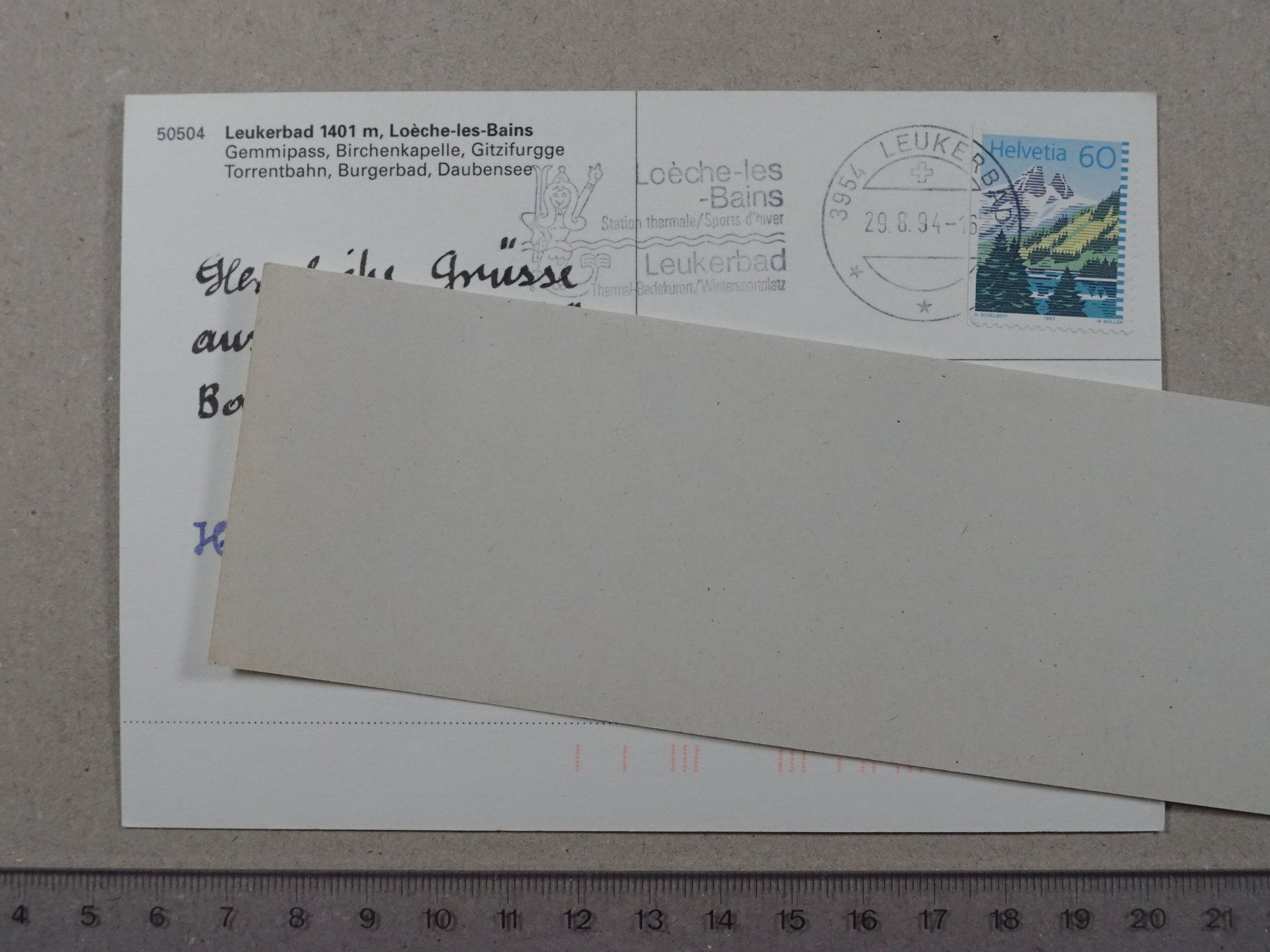 Cartoline postali: Leukerbad, Kantonswappen, 1994 – Usato da Lenzburg venduto da fh1 1