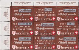 1942, OZ38 Altstoff-Bogen: ** postfrischer 9er-Block, 150.-