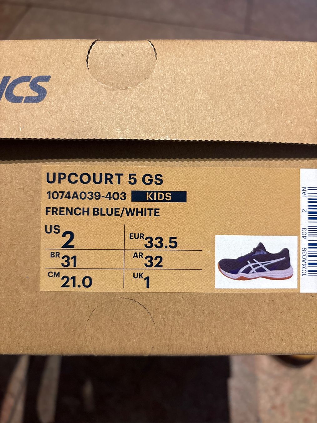 Asics Scarpe per ragazzi: Asics Hallenschuhe Gr 33.5, neu – Nuovo e nell'imballaggio originale da Zürich venduto da aniam 1