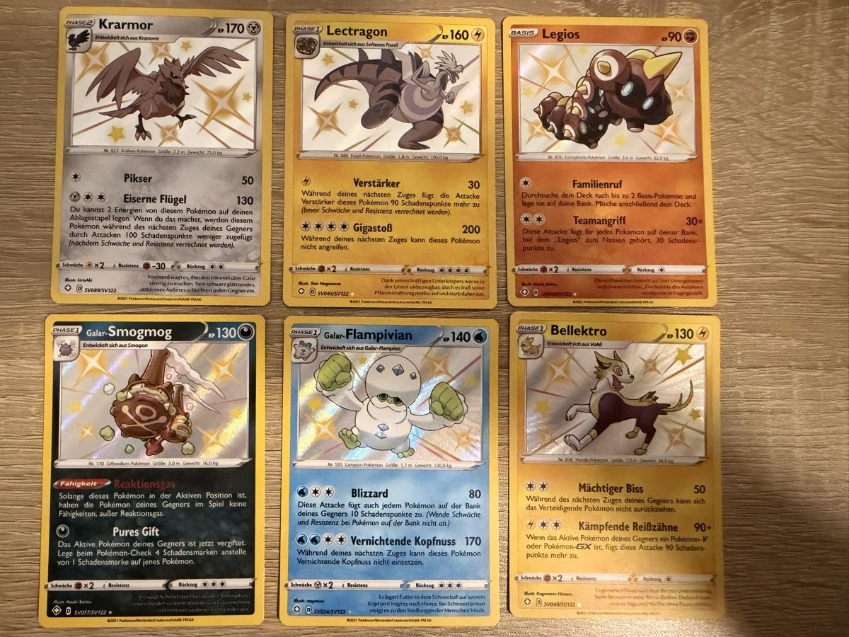 Pokémon Sammelbilder & Trading cards: Pokemon Karten  6x Shiny DE – Gebraucht aus Luterbach von TomCards