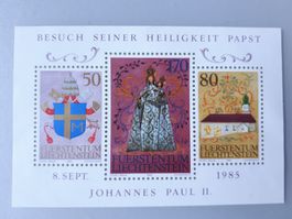 Papst Johannes Paul II. - Briefmarken-Block Liechtenstein