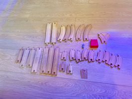 Set f Briobahn Schienen Brücke Weiche Holzeisenbahn