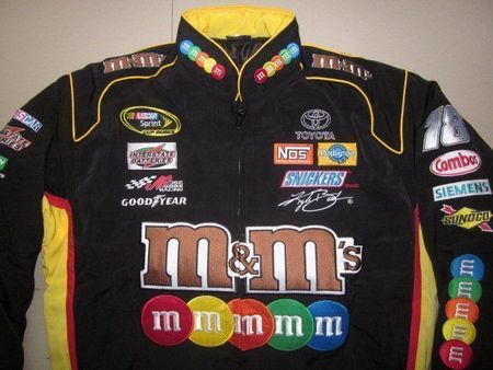 NEU m&m  Nascar Fan Jacke schwarz gelb alle Größen/Modelle