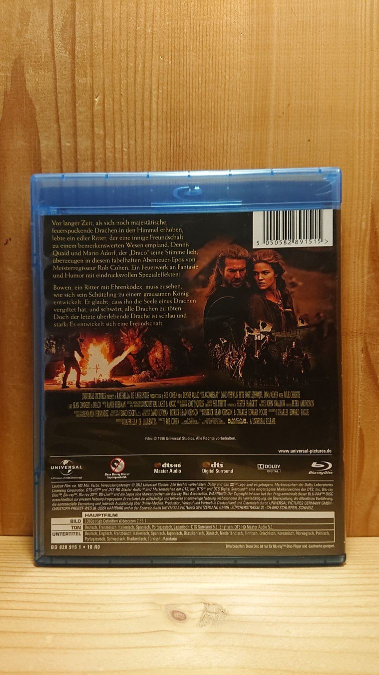 Tutti i DVDs: DRAGONHEART Blu-Ray mit Dennis Quaid – Usato da Wilderswil venduto da Exebub 1