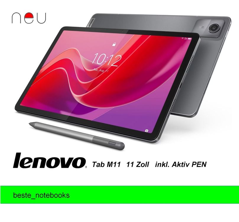 Lenovo Tab M11 Tablet inkl. PEN für Schule und Multimedia (Neu und ...