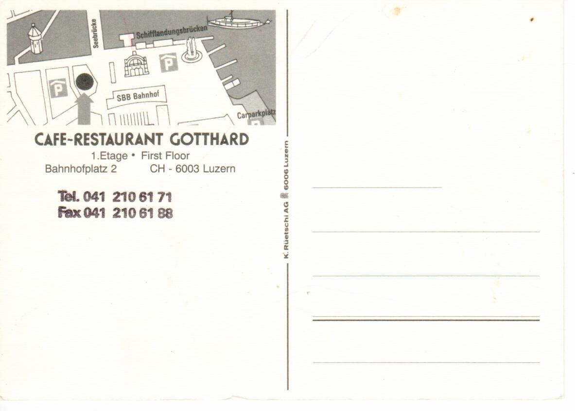 Ansichtskarten: Restaurant Gotthard Luzern – Gebraucht aus Wolhusen von Curver9 1