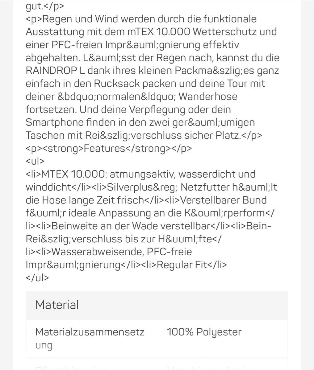 Pantaloni: Regenhose Maier Spoets Gr. 50 – Usato da Gelfingen venduto da jemehehi 4