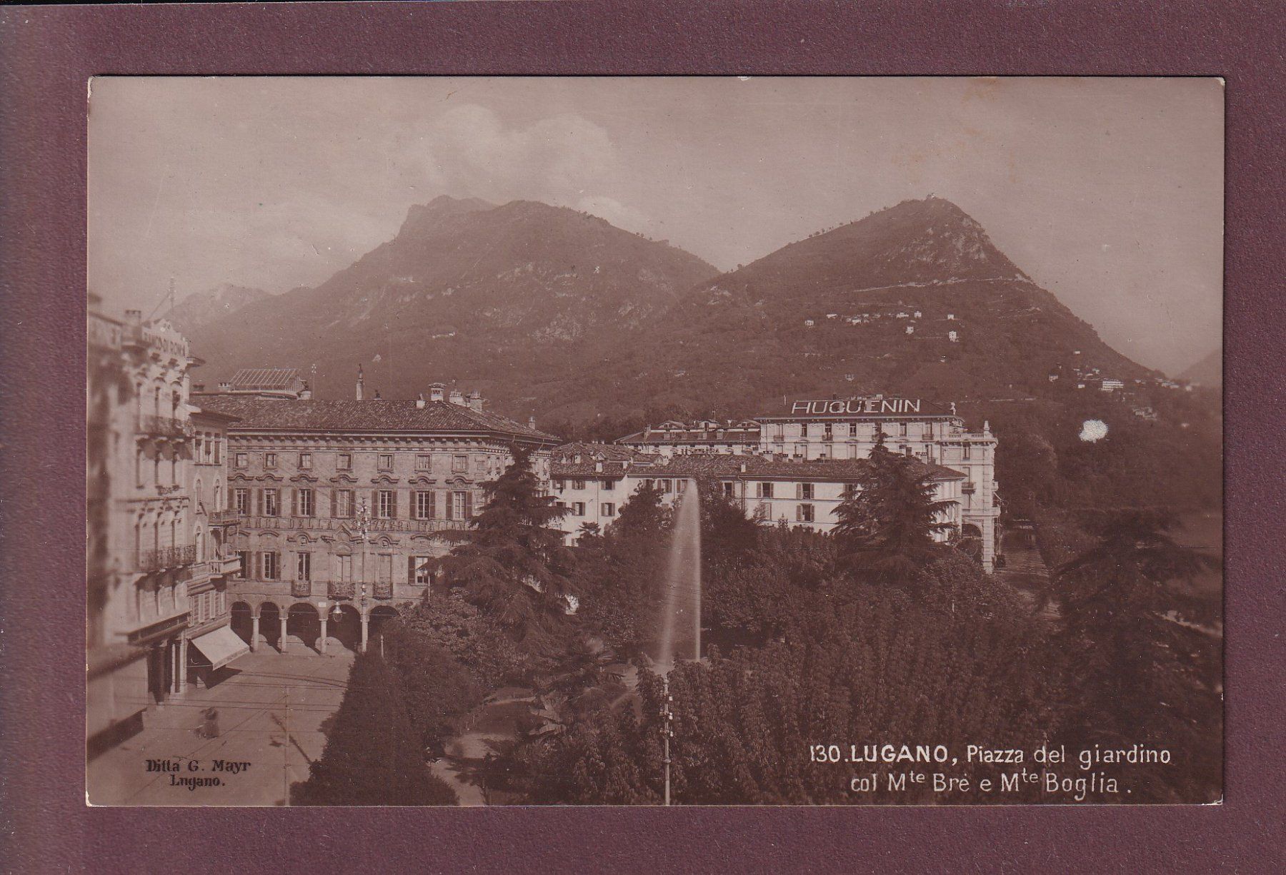 Ansichtskarten: LUGANO - Piazza del giardino - 1929 – Gebraucht aus Pully von nicecards