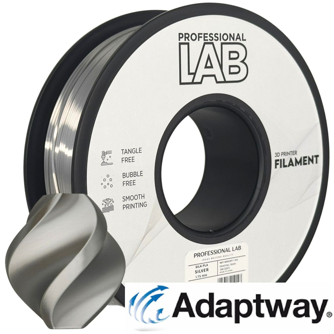 Stampanti 3D: PLA Silk Filament, 1.75 mm, 1 kg, silber – Nuovo e nell'imballaggio originale da Anglikon venduto da Adaptway