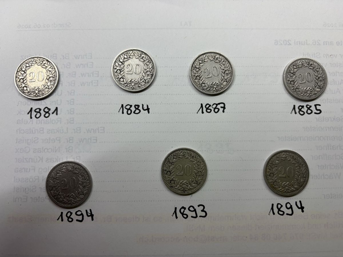 Tutti le monete: Seltene 20 Rappenstücke. – Usato da Bern venduto da Dallas4