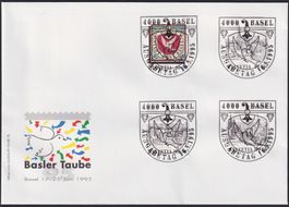 1995, W75-W78: FDC mit raren Ersttags-Vollstempeln, selten