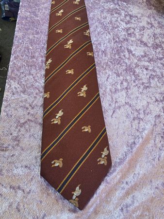 Krawatte Highlander bordeaux mit Vogelmotiv neu