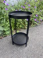 Blumenständer rund schwarz Metall 