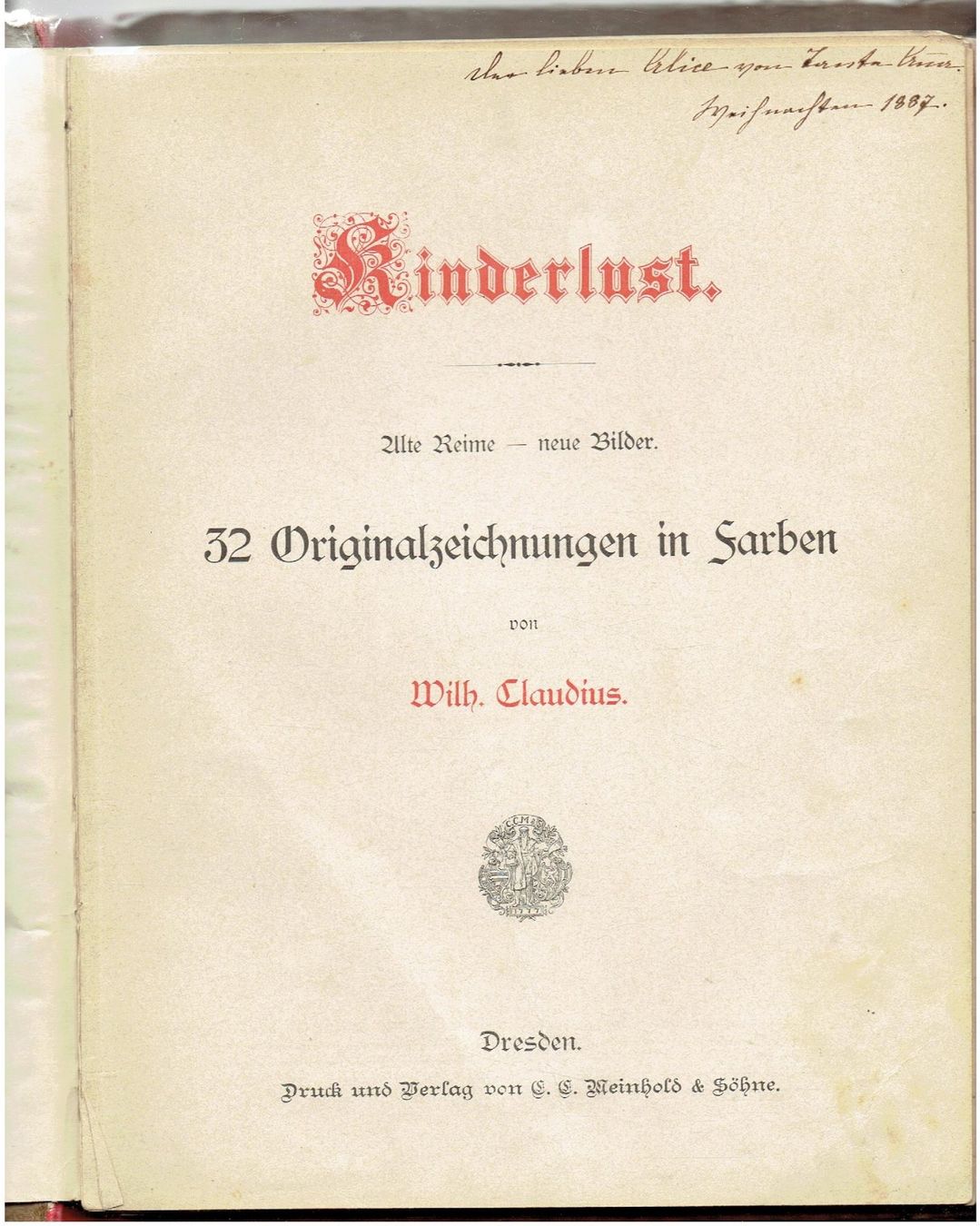 Bücher: Kinderlust, 1887 – Gebraucht aus Flims - Dorf von Stagediver 1