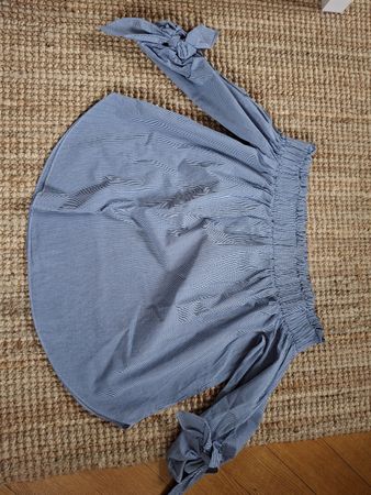 Haut épaules bues vichy bleu T40
