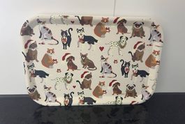 Lot de 2 plateaux avec une décoration Animaux de Noël
