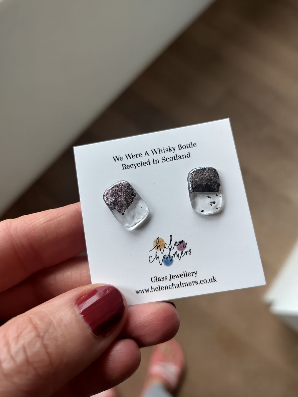 Orecchini pendenti & Orecchini a lobo: Scottish designer whisky bottle studs silver glas ohrstecker – Nuovo e nell'imballaggio originale da Steinhausen venduto da nwe_t8nj 1