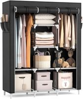 Kleiderschrank, Stoffschrank, 2 Kleiderstangen, Faltschrank