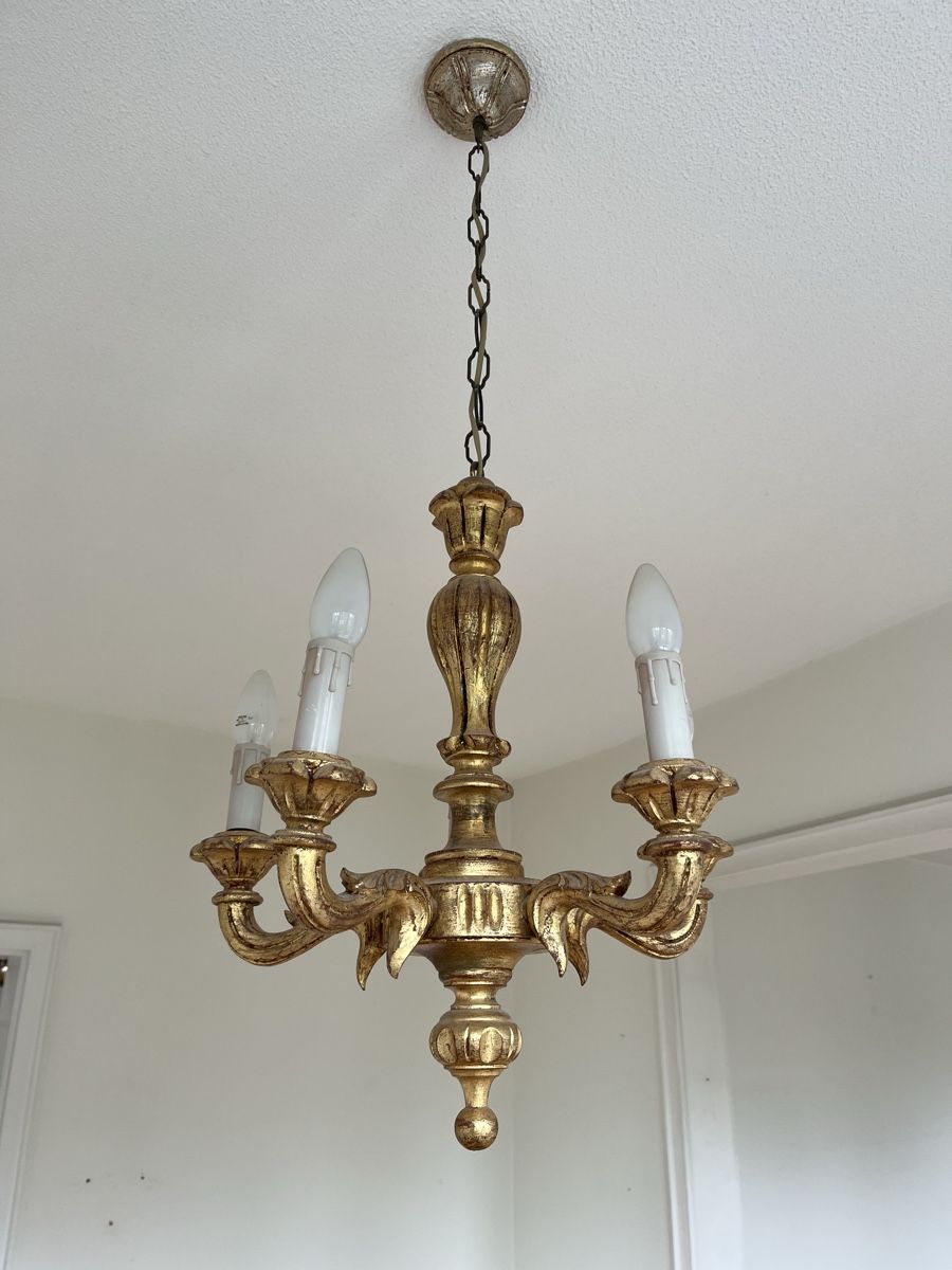 Lampadari & plafoniere: Lustre chandelier en bois 5 branches – Usato da Bern venduto da twende75