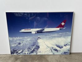 Swissair Airbus A330-200 Bild gerahmt (101x71cm) Aluminium