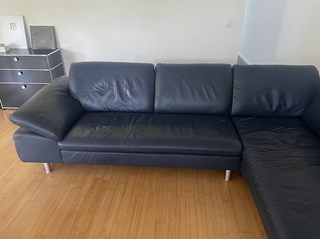 Sofas: Markensofa W. Schillig Lederimitat, Viersitzer – Gebraucht aus Bremgarten b. Bern von tom987 1